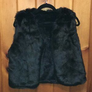 Black Fake Fur Vest
